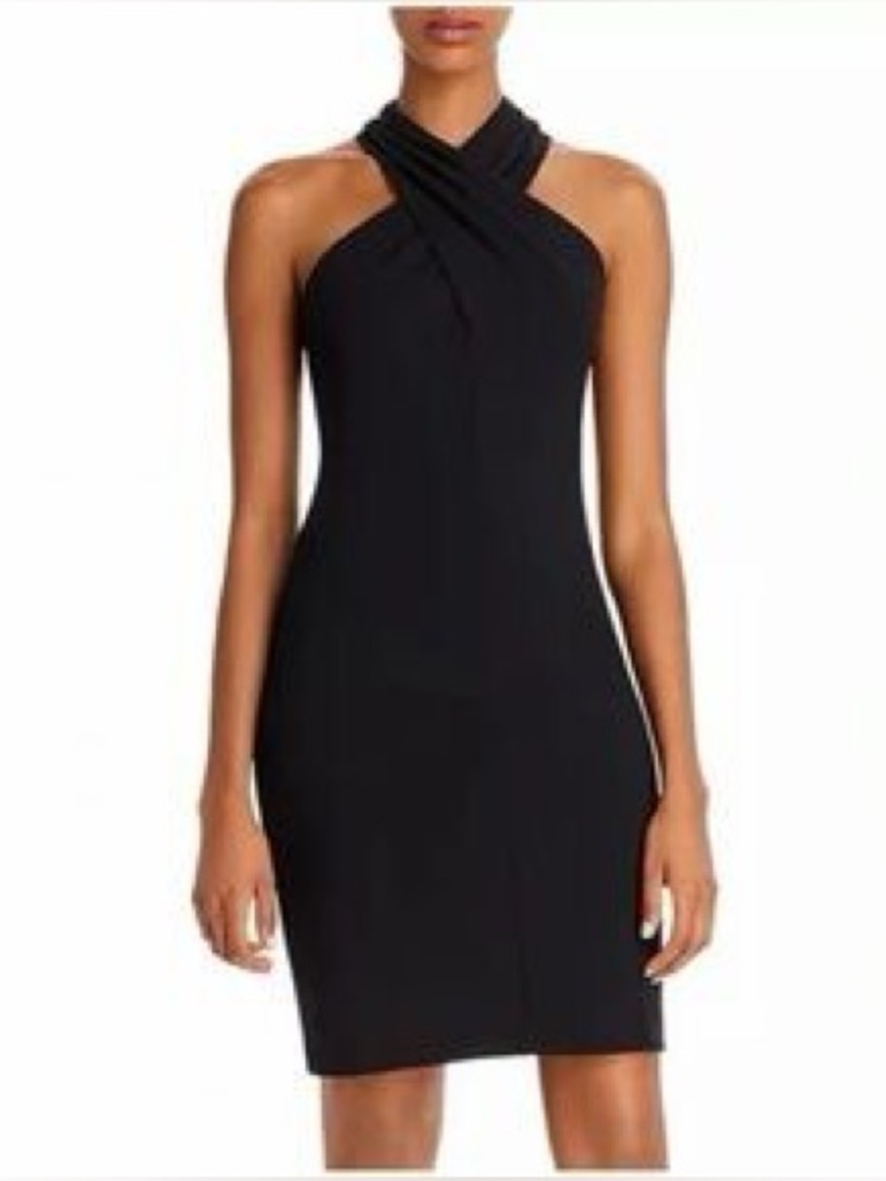Eliza J Halter Crossover Neck Black Dress Size 12